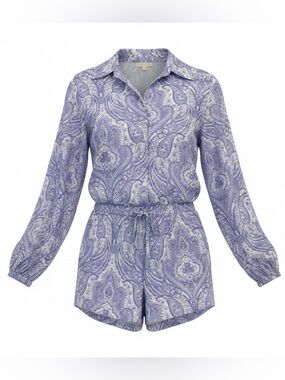 Vita Grace lilac paisley print blouse & short matching set NWOT - size small